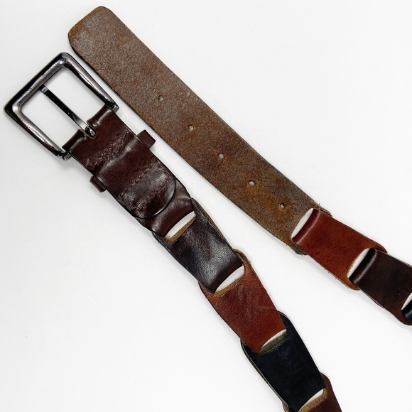 GUESS | Browns & Black Leather Belt - Picture 8 of 15